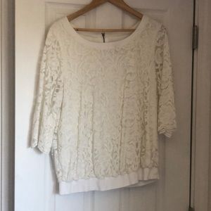 Beautiful Torrid 3/4 sleeve lace top with back zipper closure